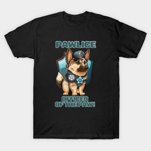 Pawlice Officer of the Paw - Police K9 Dog T-Shirt